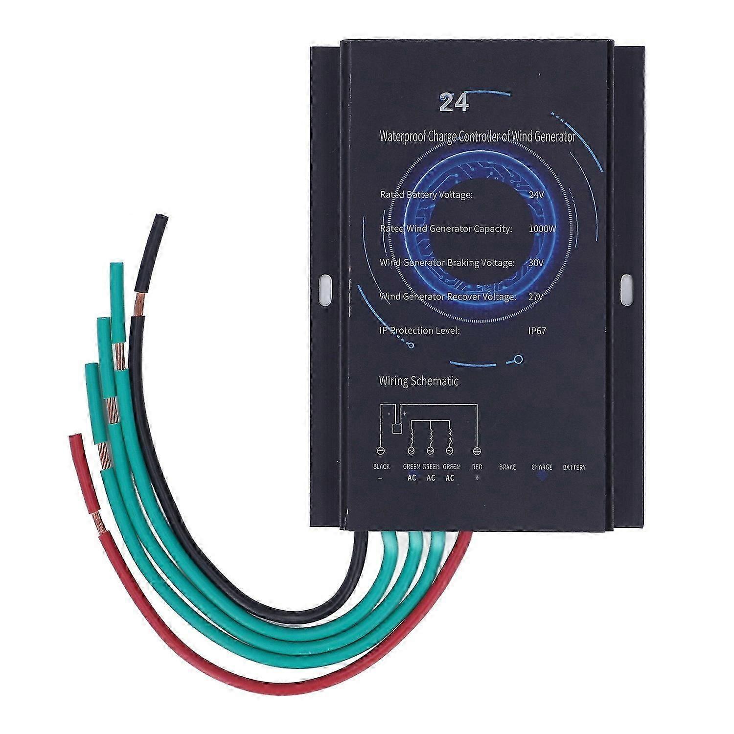 Hybrid Wind Controller Automatic Charging Aluminum Alloy Shell Wind Generator Controller 1000W 24V