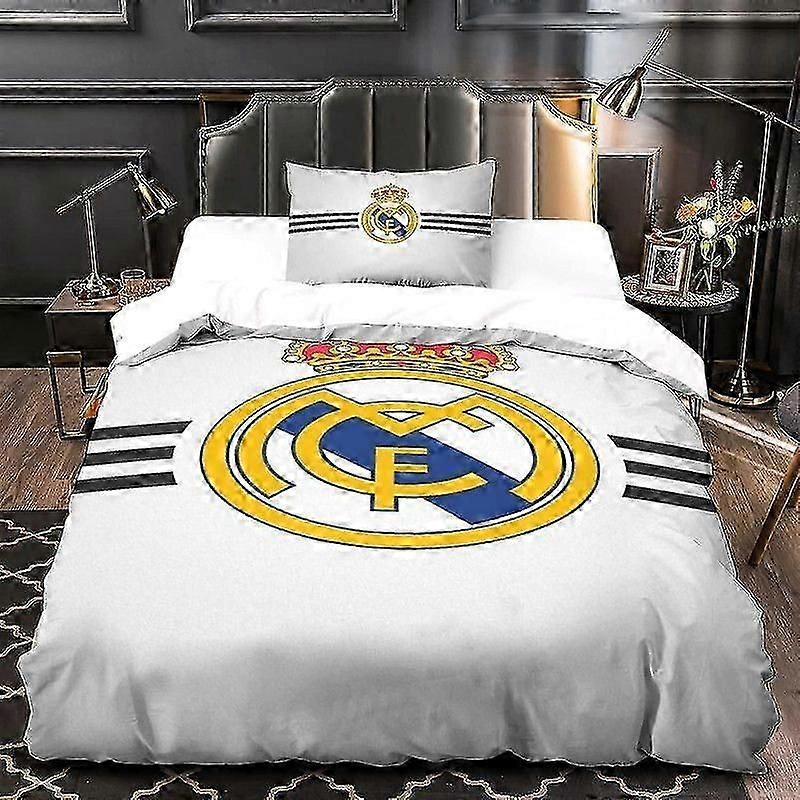 ريال مدريد الترا سوفت غطاء لحاف مجموعة D الفراش الشهير فريق كرة القدم المطبوعة ستوكات غطاء غطاء قطع مع سحاب إغلاق 135 * 200 سم يالو