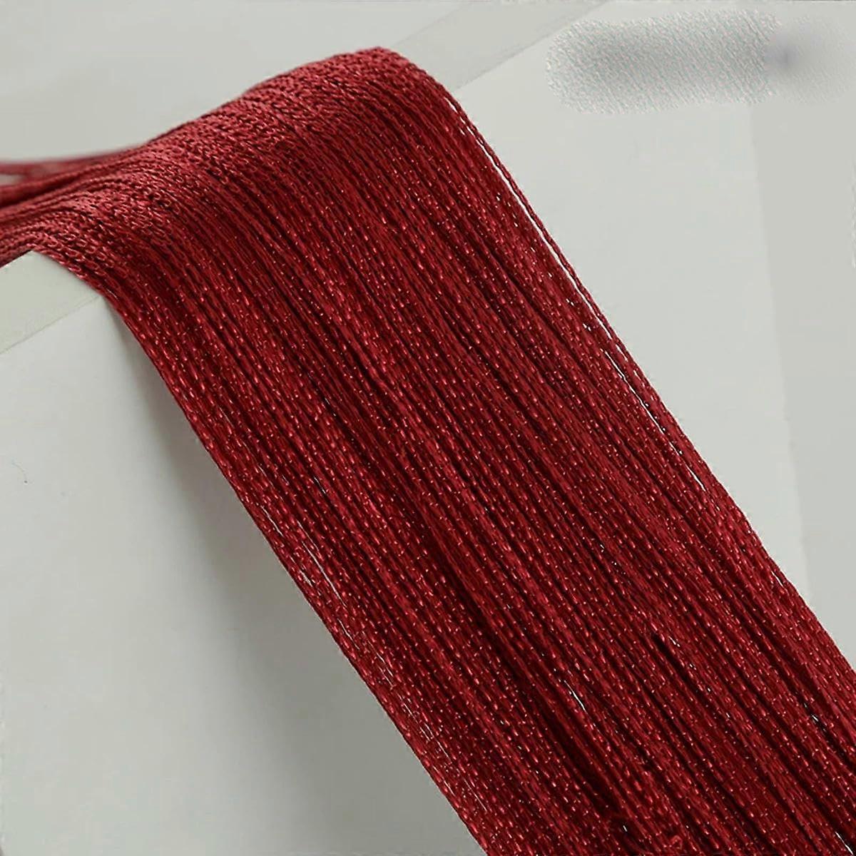 Curtain Fringe String 2m Straight Thread, Solid Color Window Hanging Curtains, Roman Style Partition Screen Decoration
