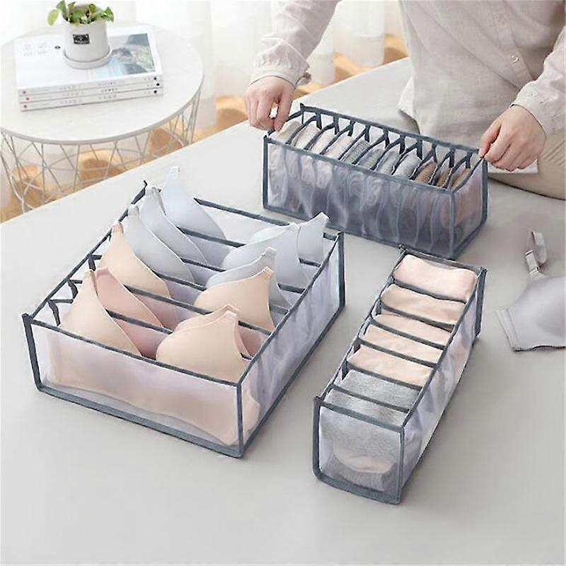 Multi-Grid Foldable Drawer-Type Underwear Socks Panties Organizer Bag Space-Saving Collapsible Closet Clothes Organizer Storage Box