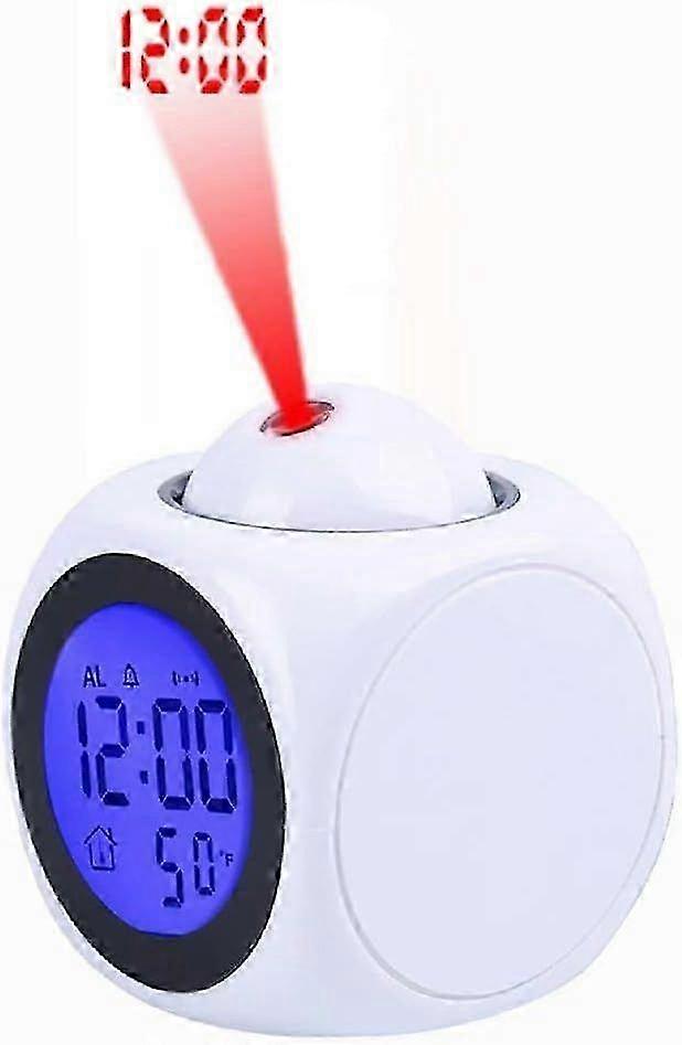 Electronic alarm clock with red light large screen projection 5-13 feet projection distance