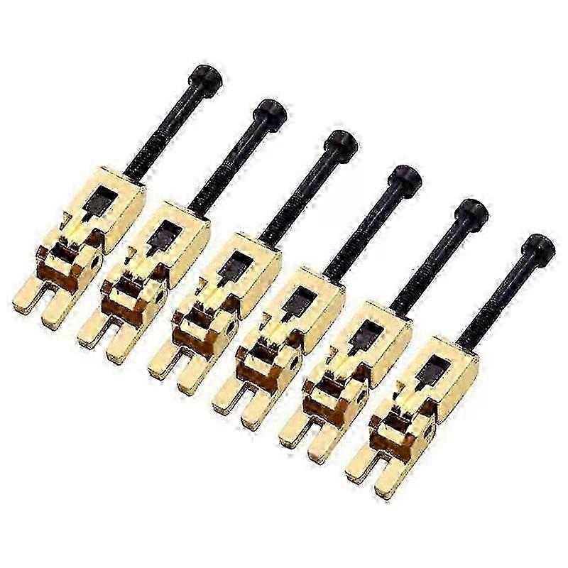Floyd Rose Bridge Saddles - 6 Double Locking Gold Set