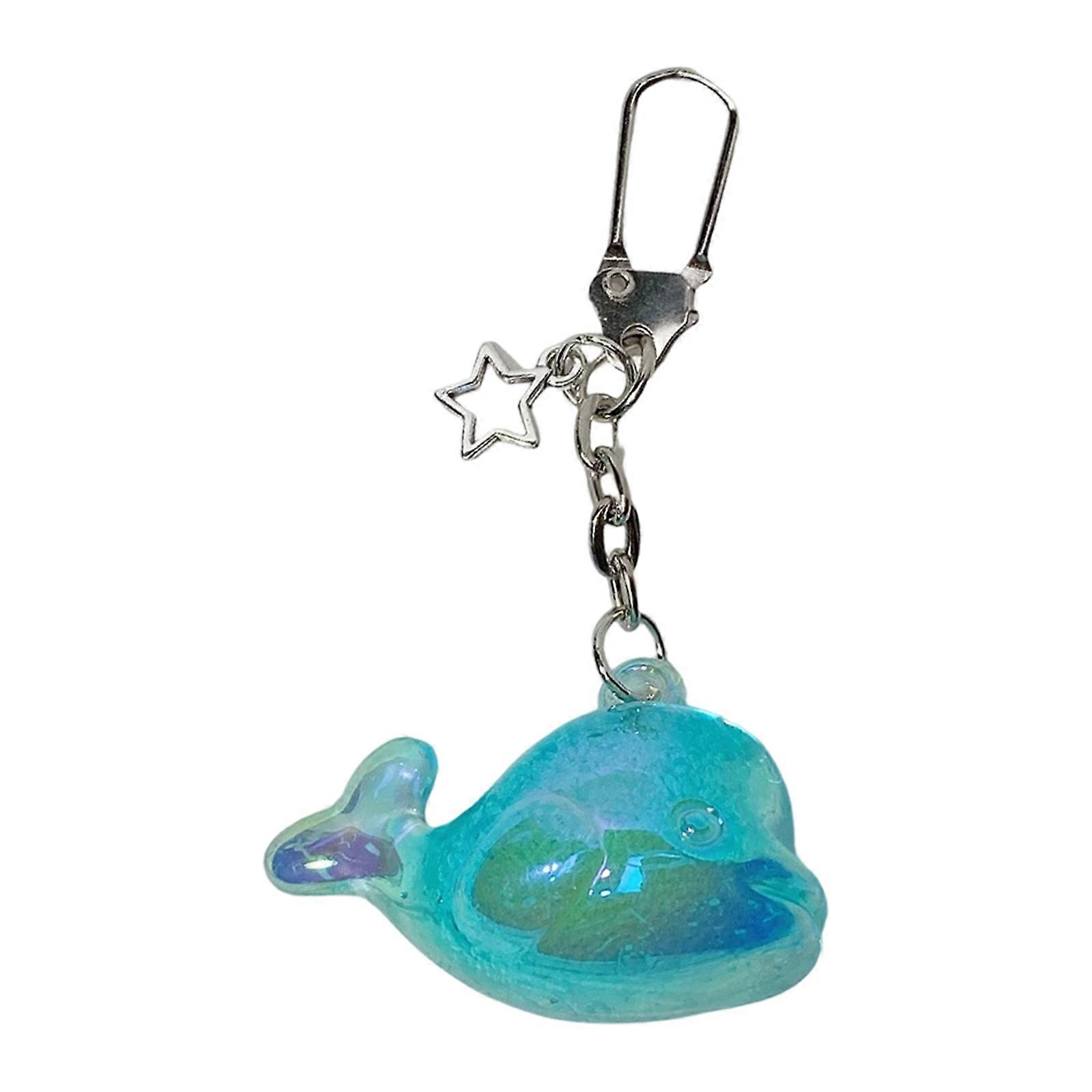 Trendy Cartoon Whale Keychain Lightweight Resin Design Perfect Daily Use Multicolor