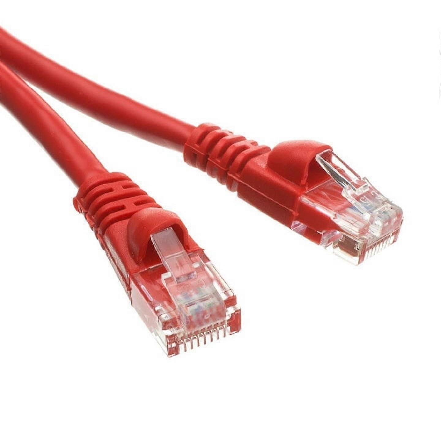 RA-LAN-C5-14F-RD-V1 - PATCH CORD CAT5E RED 14FT SNAGLESS BOOT