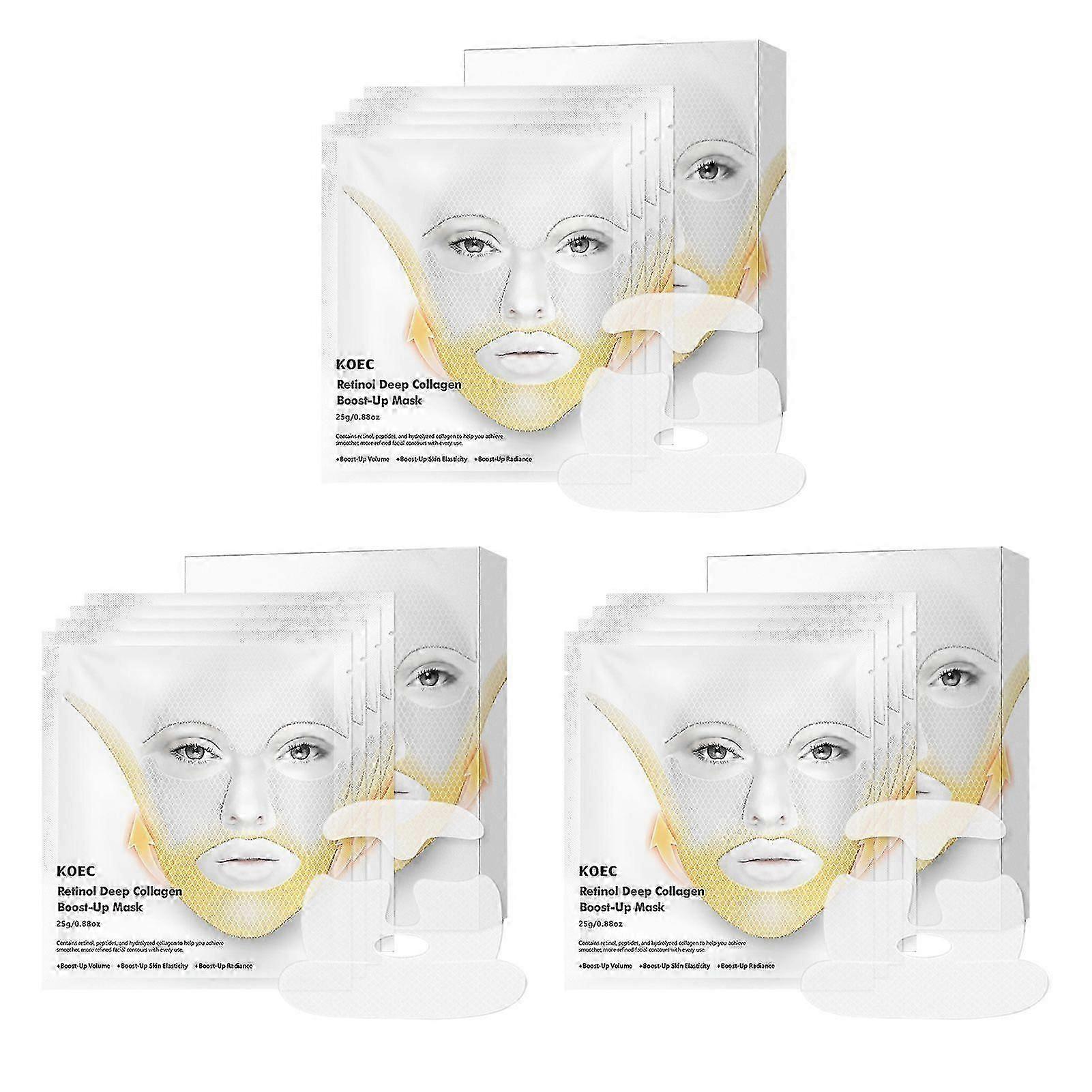 suitable for Deep Collagen Retinol Tension Boost Up Mask, Face Tightening Lifting Mask for V-Line, Smile Line & Forehead Wrinkles