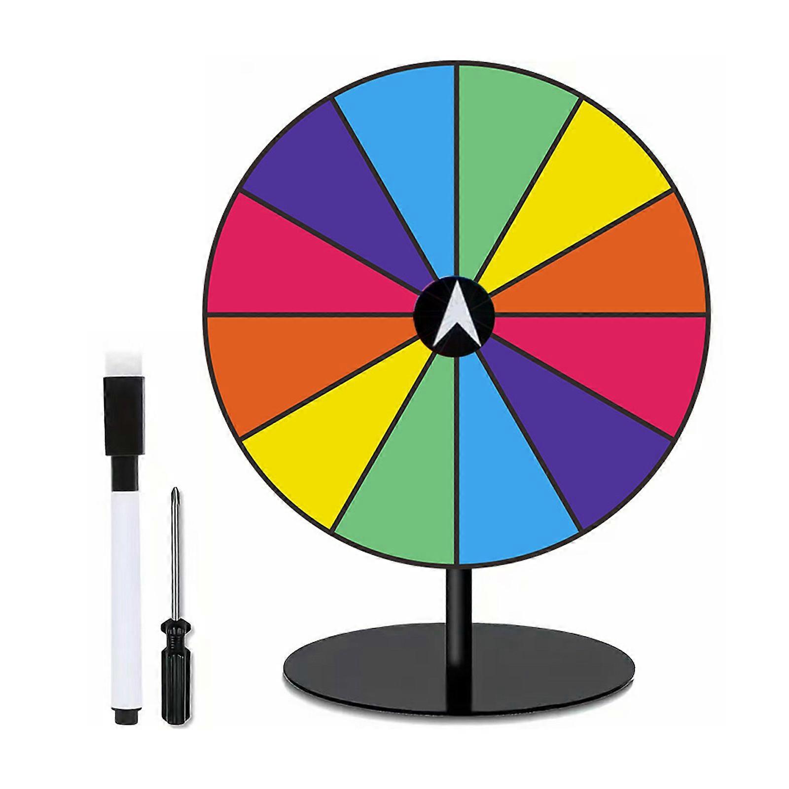 Professional Spin Wheel Game With Detachable Stand And Erasable Markers Balanced Metal Rotations For Event Competitions Multicolor