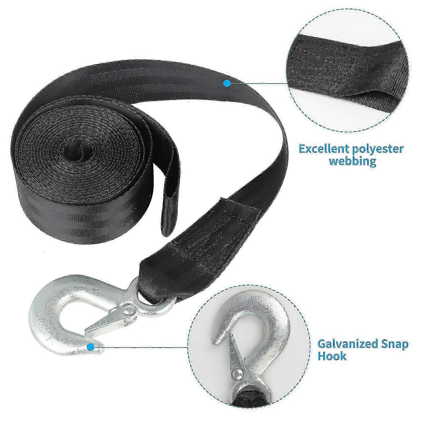 Båthenger vinsj stropp erstatning med krok for båt, fiske jet ski, sleping erstatning Securin (tangling)