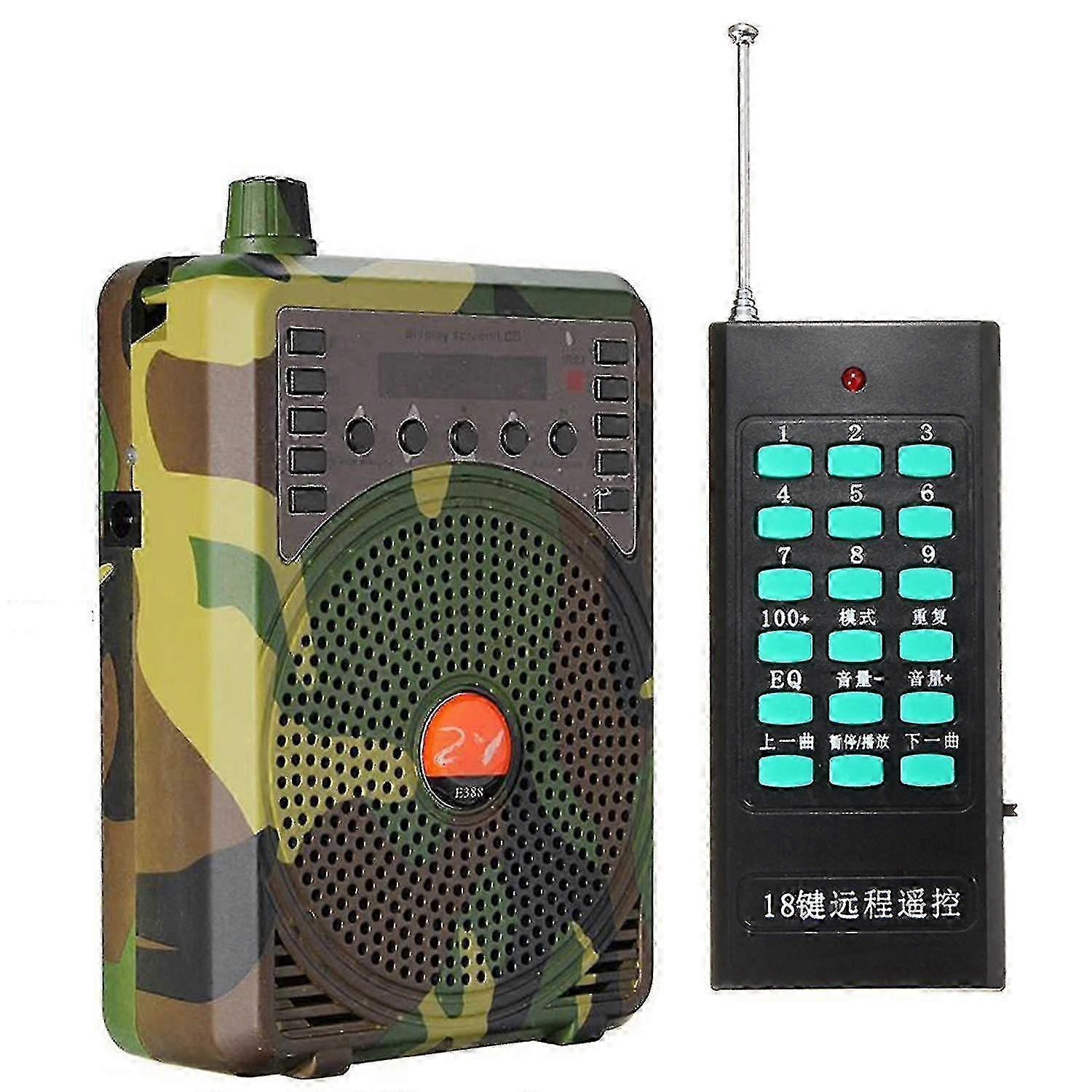 Electronic Bird Caller with Camouflage Hunting Speaker & Mp3 Remote Control for Hunting Decoy Calls