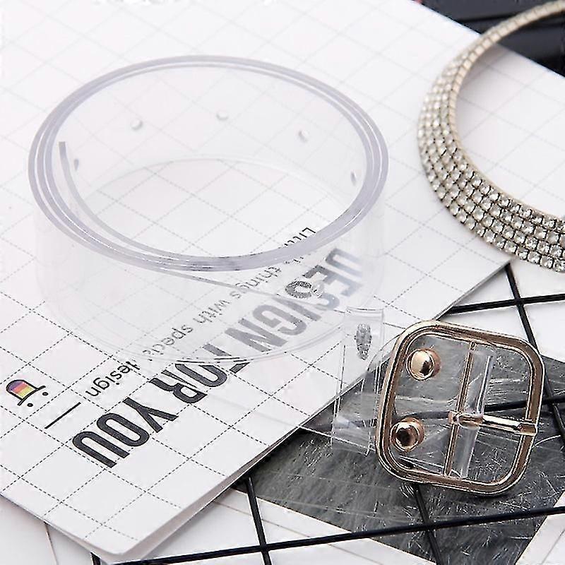 Mujer Cintura transparente Cinturón Hebilla Diseño Cinturón Claro Cinturón