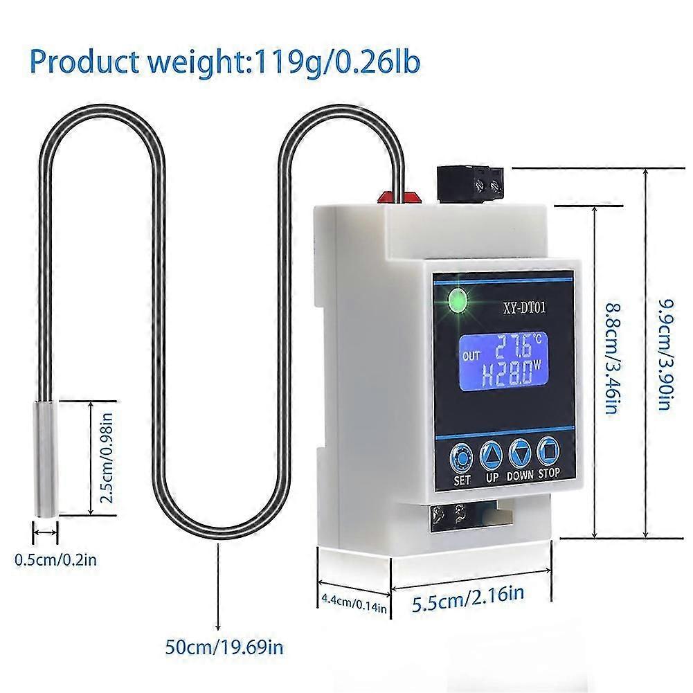 Xy-dt01 Digital Temperature Controller -40-110c Digital Micro Digital Thermostat With Lcd Display And Waterproof Sensor