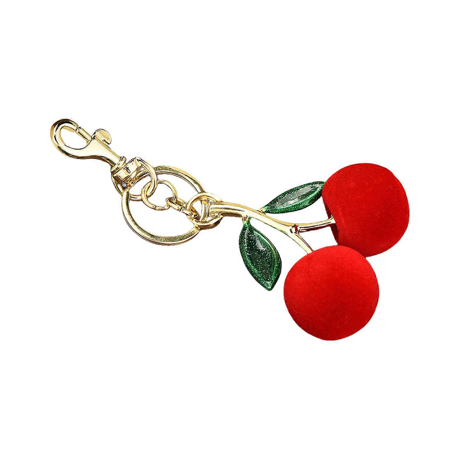 Elegant Cherrys Charm Keychain Pendant for Handbags and Backpacks Crafted Vibranting Color with Realistic Details  Red