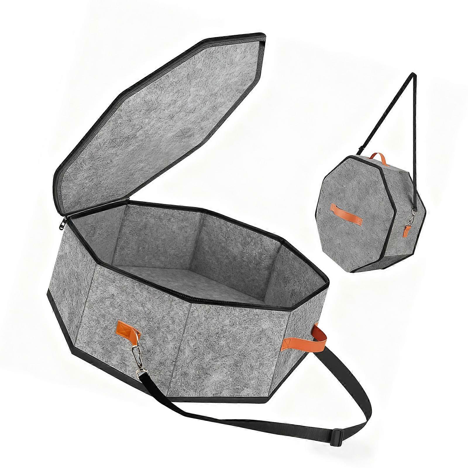 Large Capacity Stackable Hat Box Travel Hat Organizers For 5 Felt Hats Sturdy Construction And Secure Closure  Light Grey