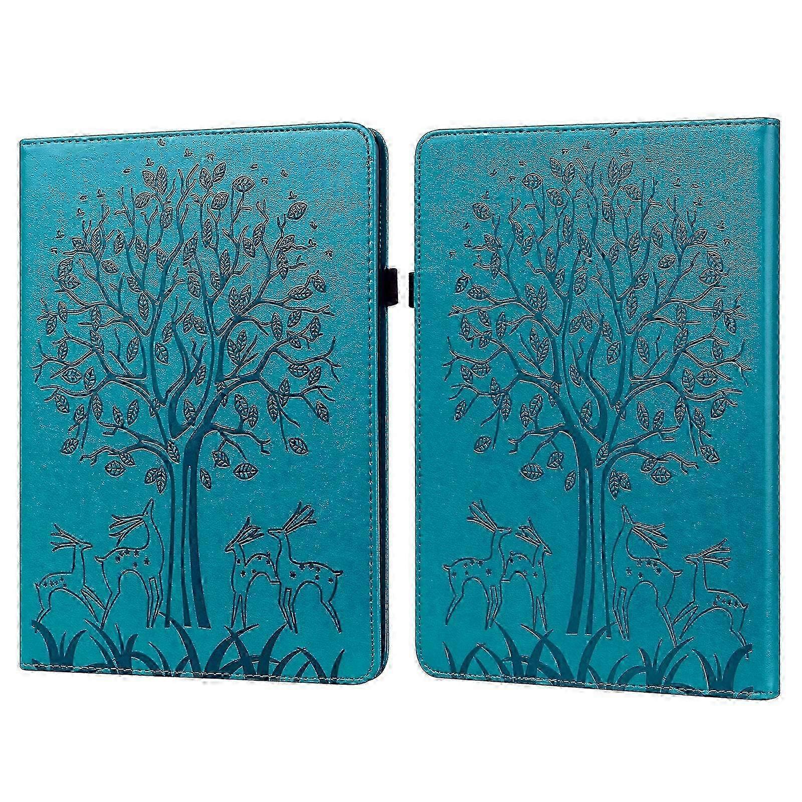 For Amazon Kindle Paperwhite 5 2021 Tree & Deer Pattern Pressed Printing Leather Tablet Case with Sleep / Wake-up