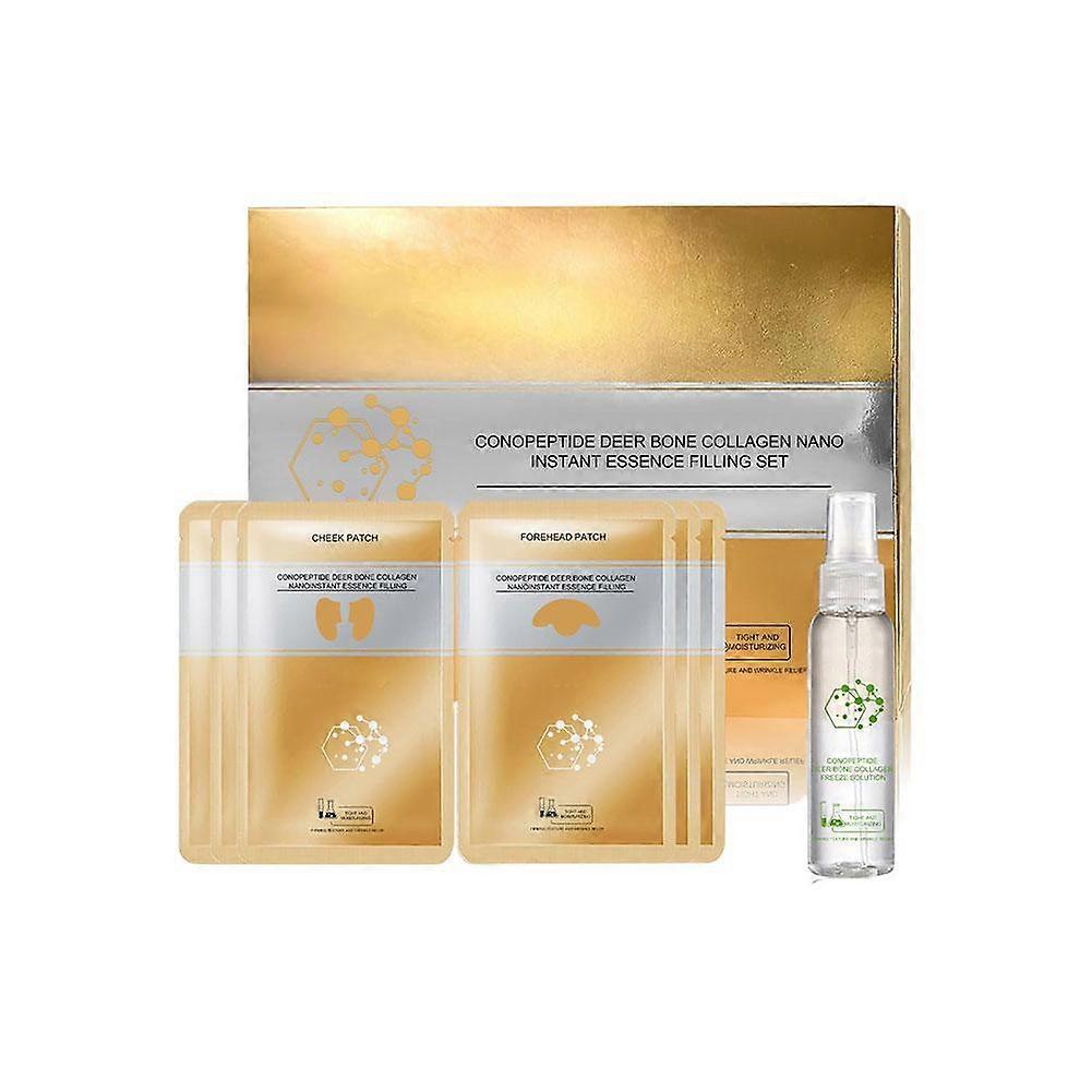 Collagen Essence Filling Set 9 Pcs Cheek Forehead Patches with Freeze Solution Hydrate Plump All Skin Types