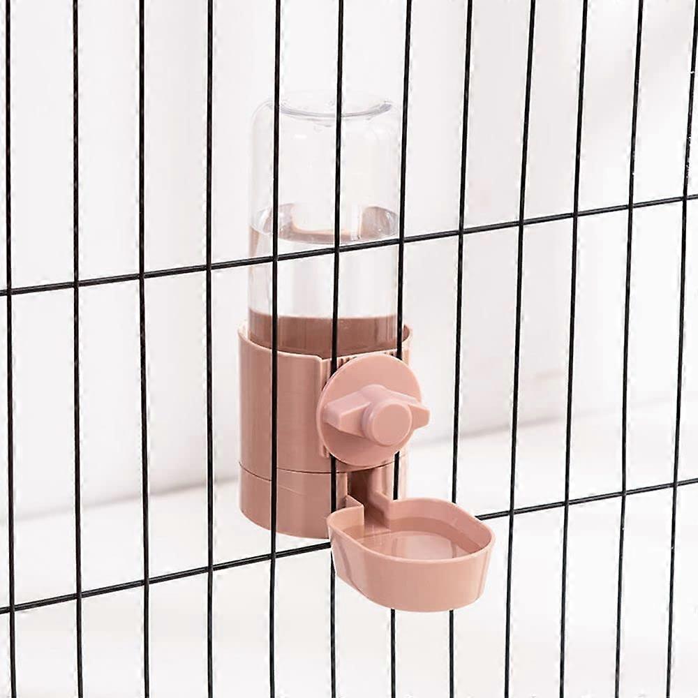 Rabbit Water Bottle Feeder with Hanging Automatic Dispenser for Bunny Cat and Small Pets Pink