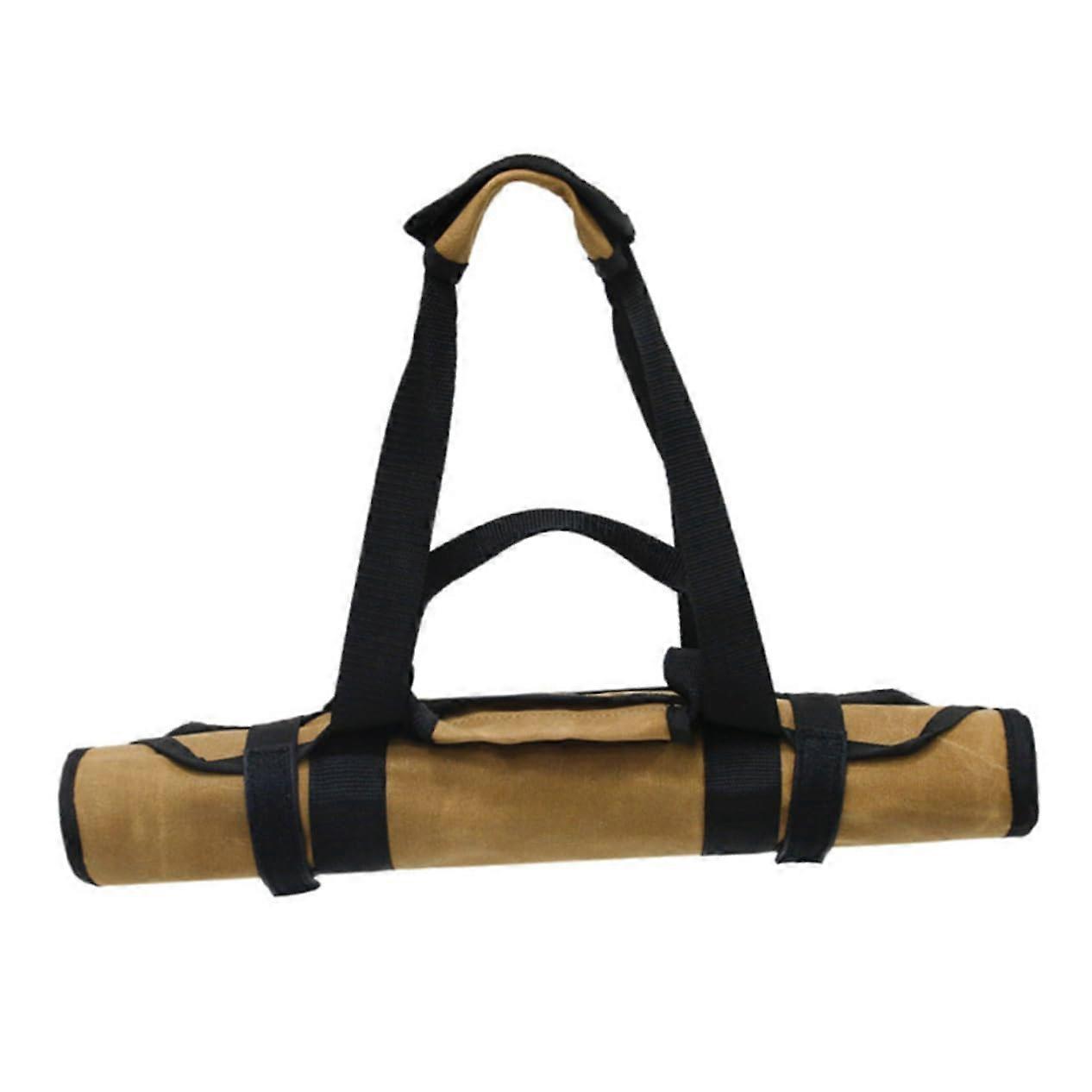 Waxed Canvas Firewood Carrier Tote with Strong Handles and Enclosed Design for Indoor Outdoor Log Storage