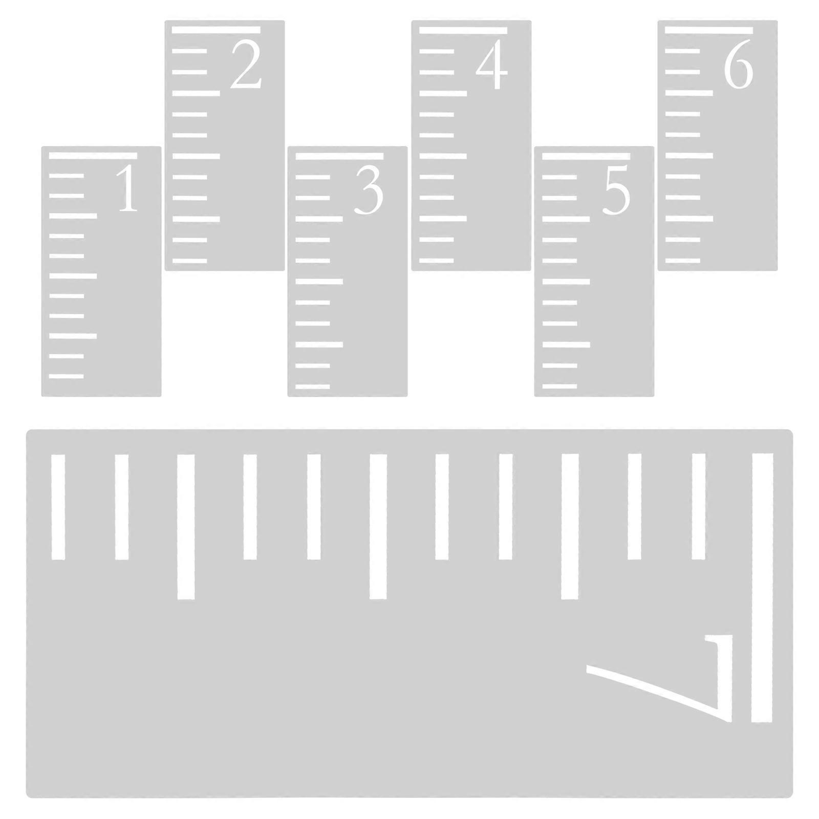 Height Tracker Kids Child Height Measuring Ruler Plastic Growth Monitoring Educational Use Hollow Pattern 7Pcs