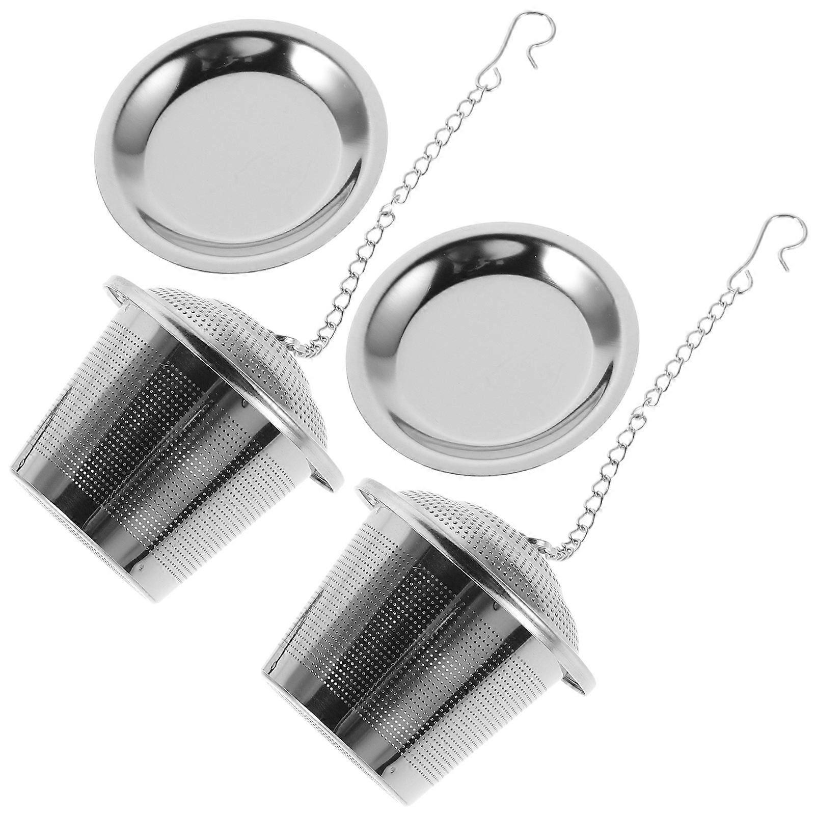 Stainless Steel Tea Infuser Silver Mesh Strainer for Tea Brewing 2Pcs