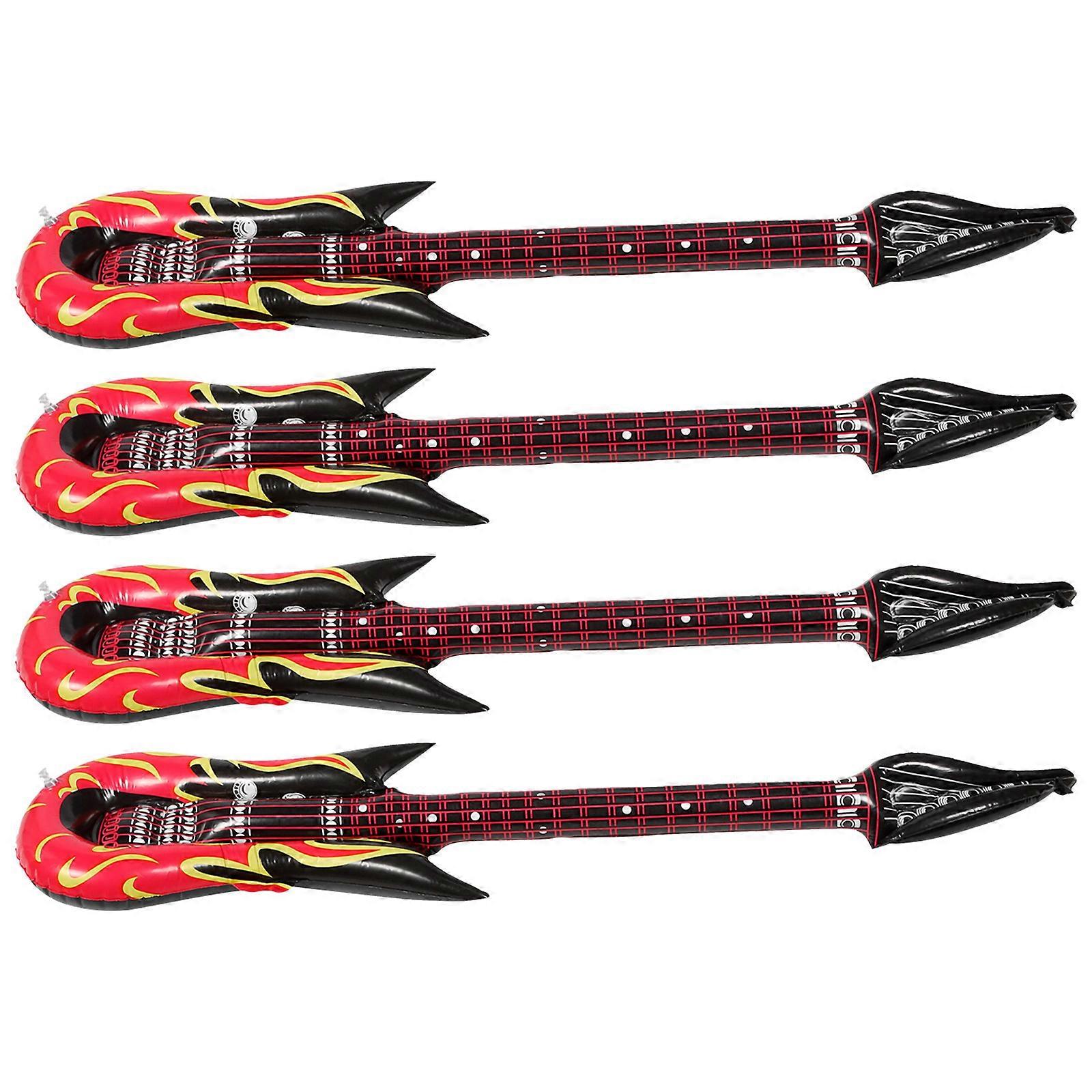 4Pcs Interesting Inflatable Instruments Pool Inflatable Toys Kids Inflatable Guitar Party Ornaments