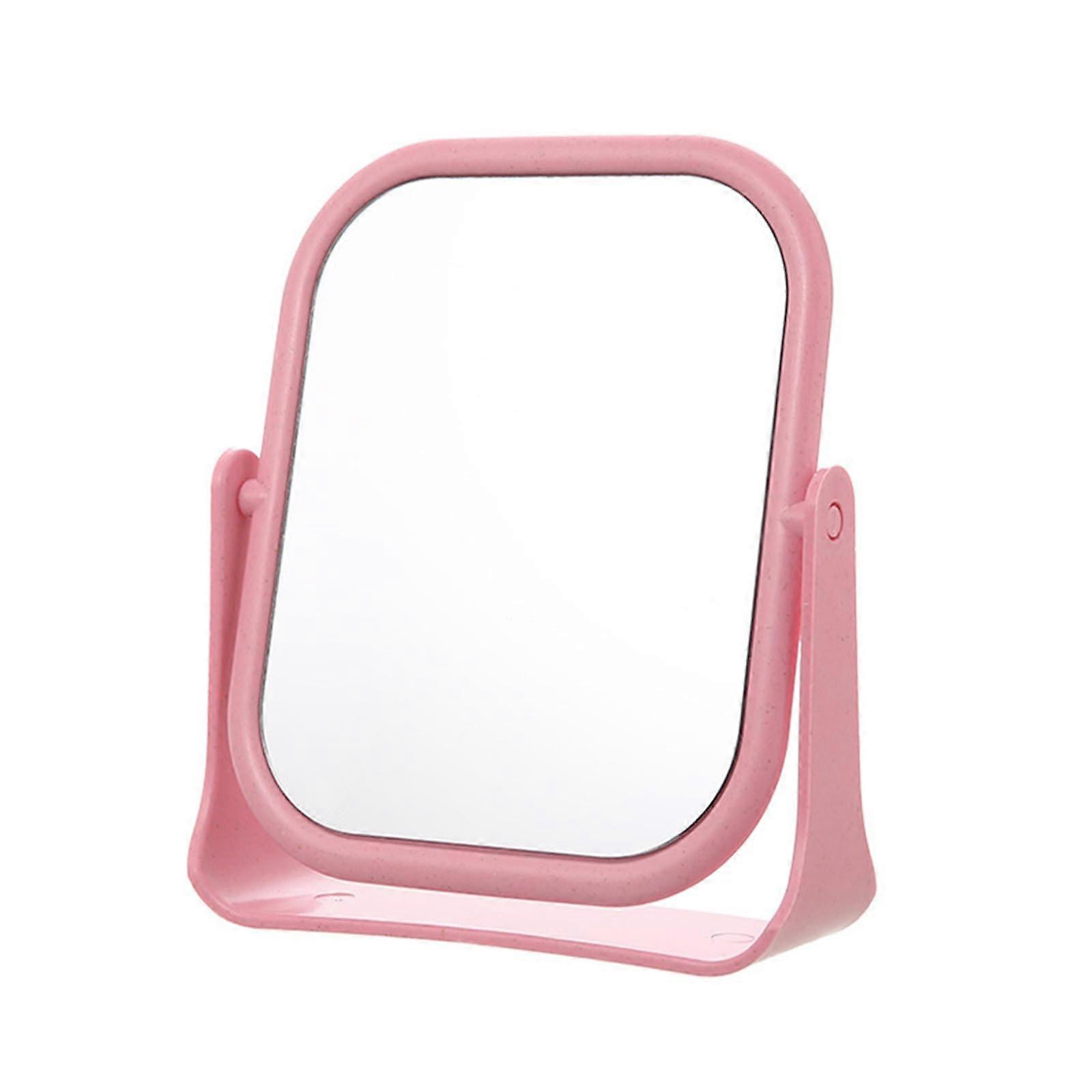 Foldable DoubleSided Makeup Mirror with 360° Rotation, Compact Travel Vanity Mirror Pink