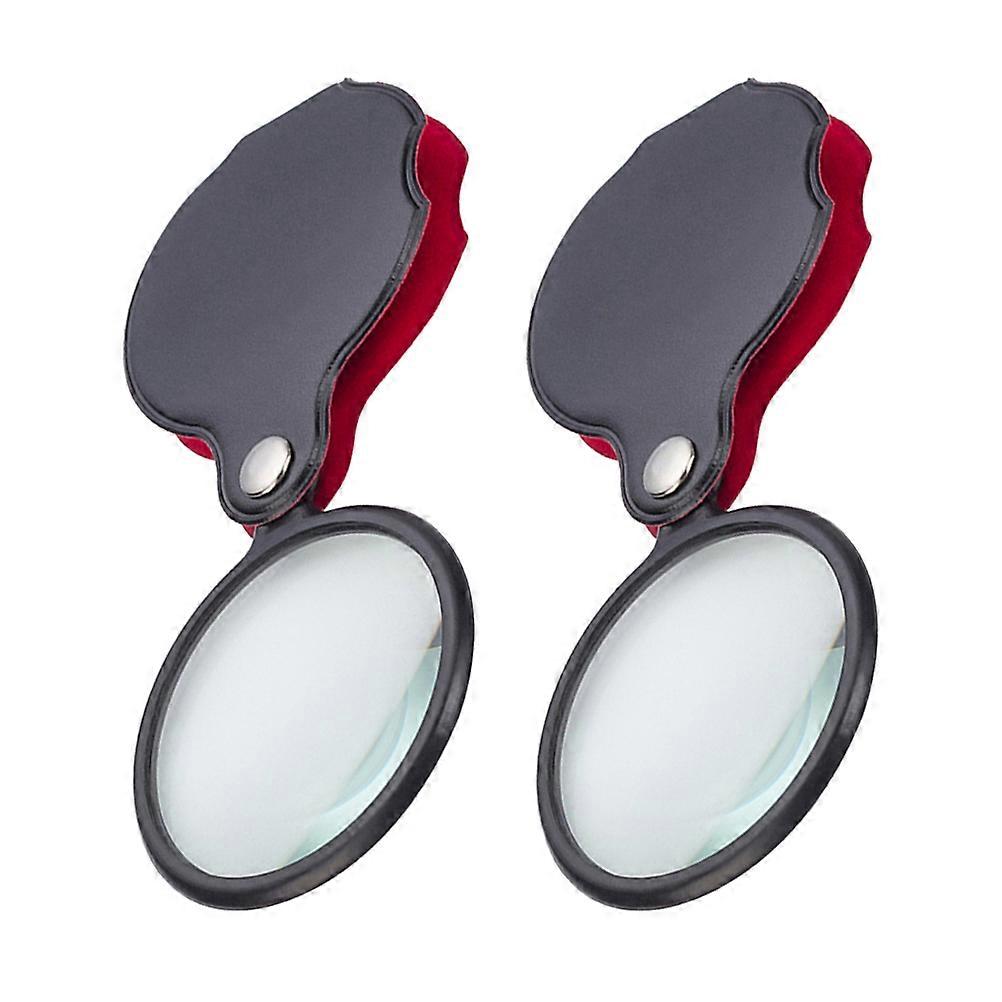 Compact Handheld Magnifier for Magnifying 2Pcs Folding Mini Magnifier