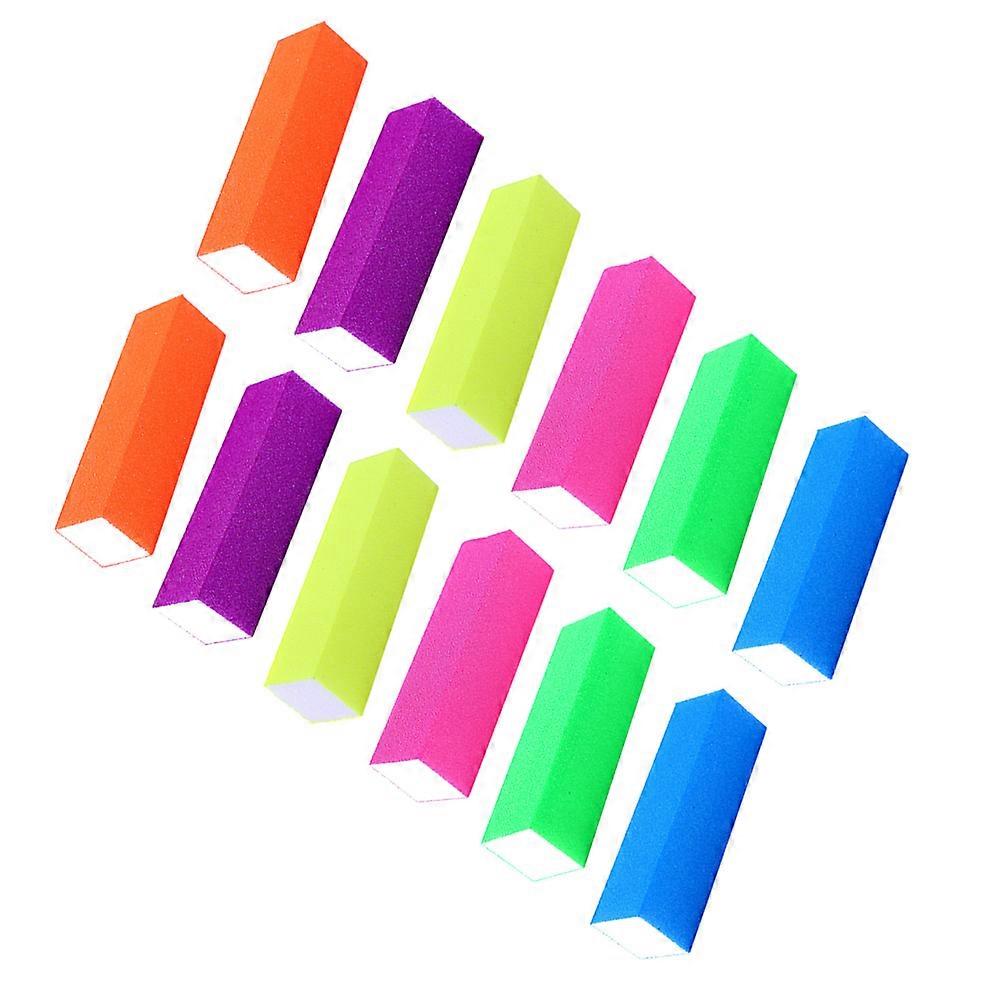 Nail Buffers Blocks Manicure Sponge Blocks Practical Design Home Use Blue 12Pcs