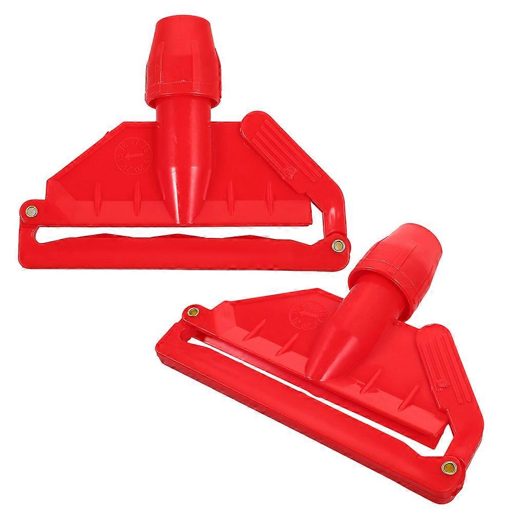 2Pcs Red Mop Head Clamp Plastic Replacement for Floor Mop Use