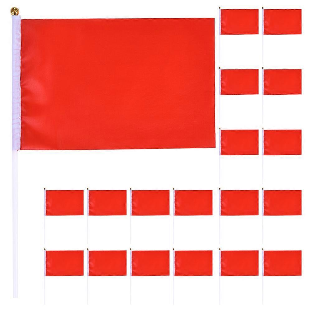 Party Celebration Flags Small Red Solid Color Flags for Parades 25Pcs