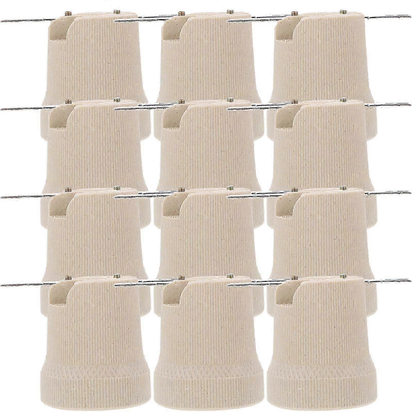12pcs Candelabra Socket Replacement E27 Screw Lamp Socket Lamp Holder Bulb Base
