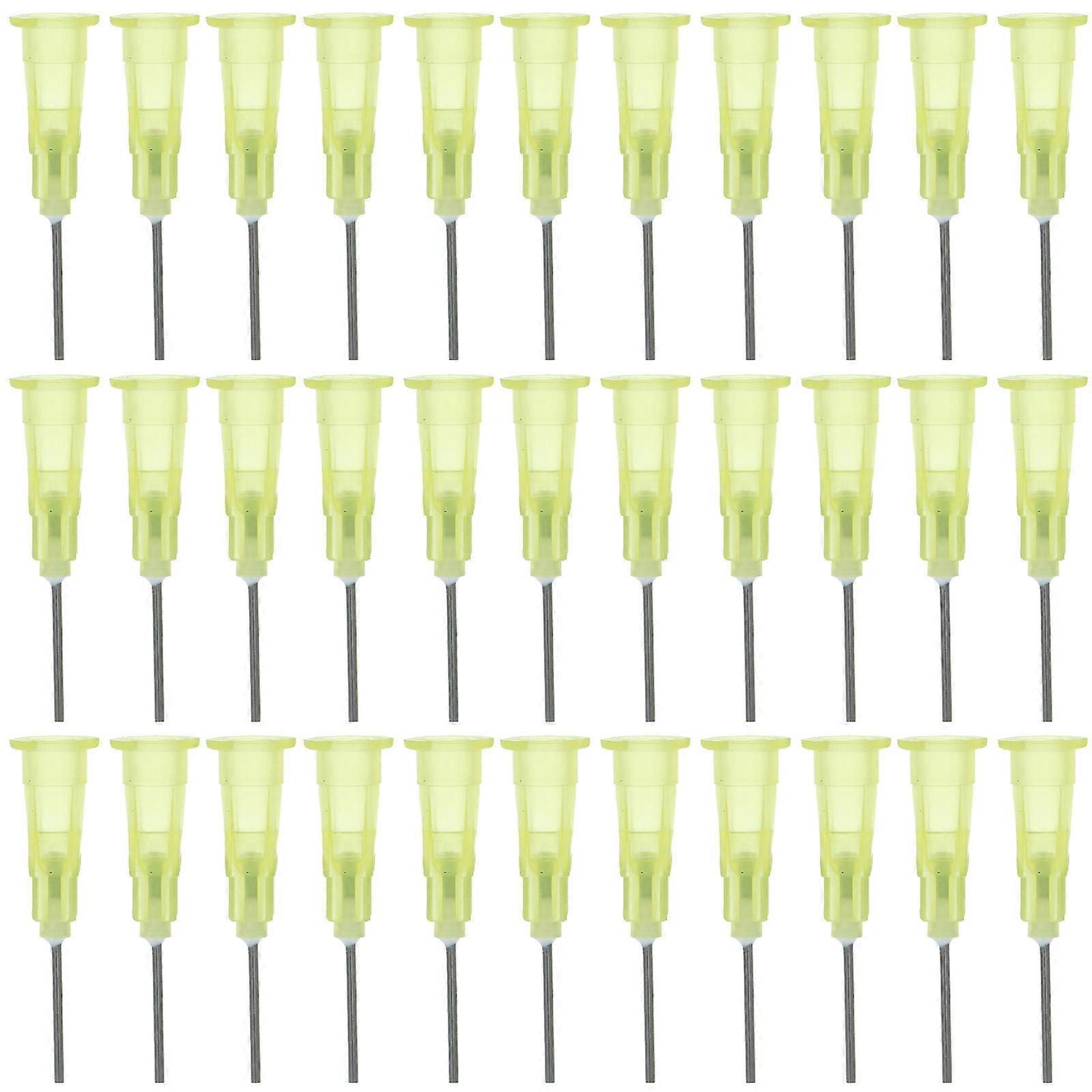 Yellow Industrial Dispensing Needles 20G for Controlled Glue Flow 100Pcs