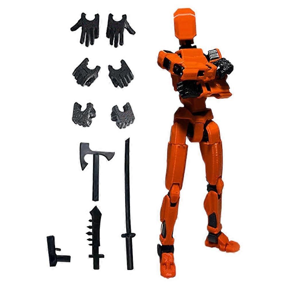 Robot Action Figure, 3D Printed with Full Articulation orange