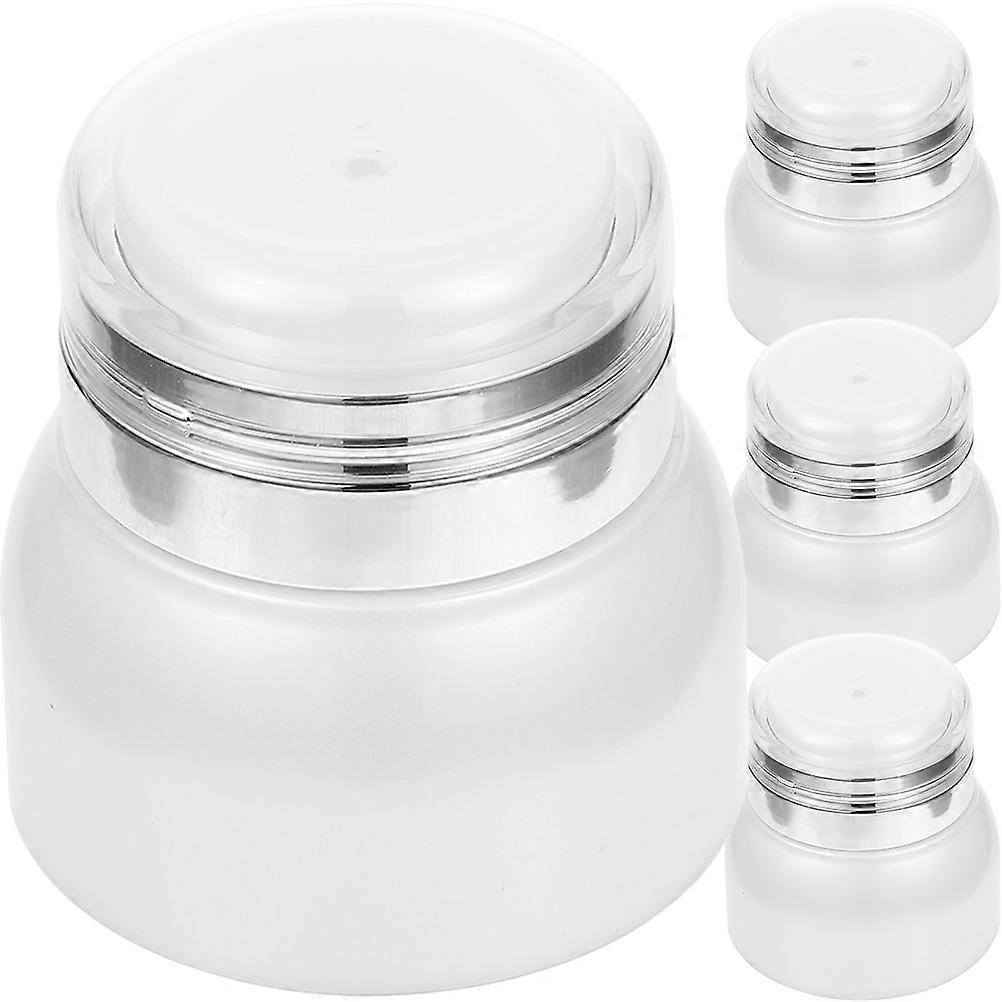 4Pcs Press Type Lotion Bottles for Storage Use Transparent Plastic Containers