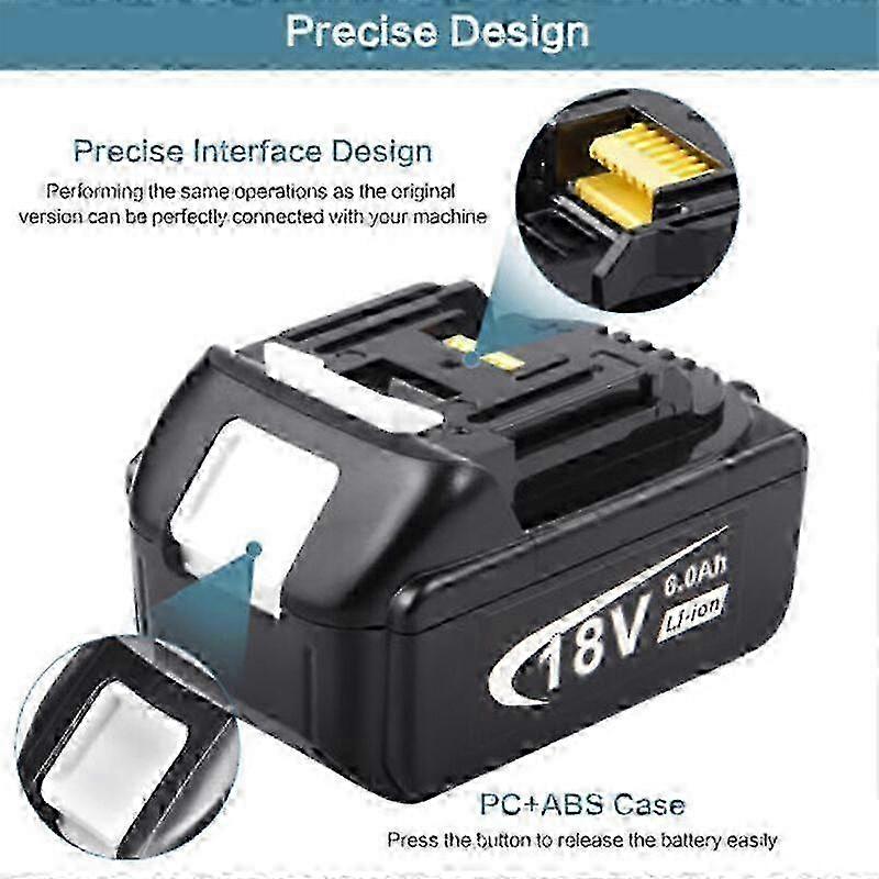 2pcs Replacement For Makita Battery 18v Compatible With Makita Battery 18v