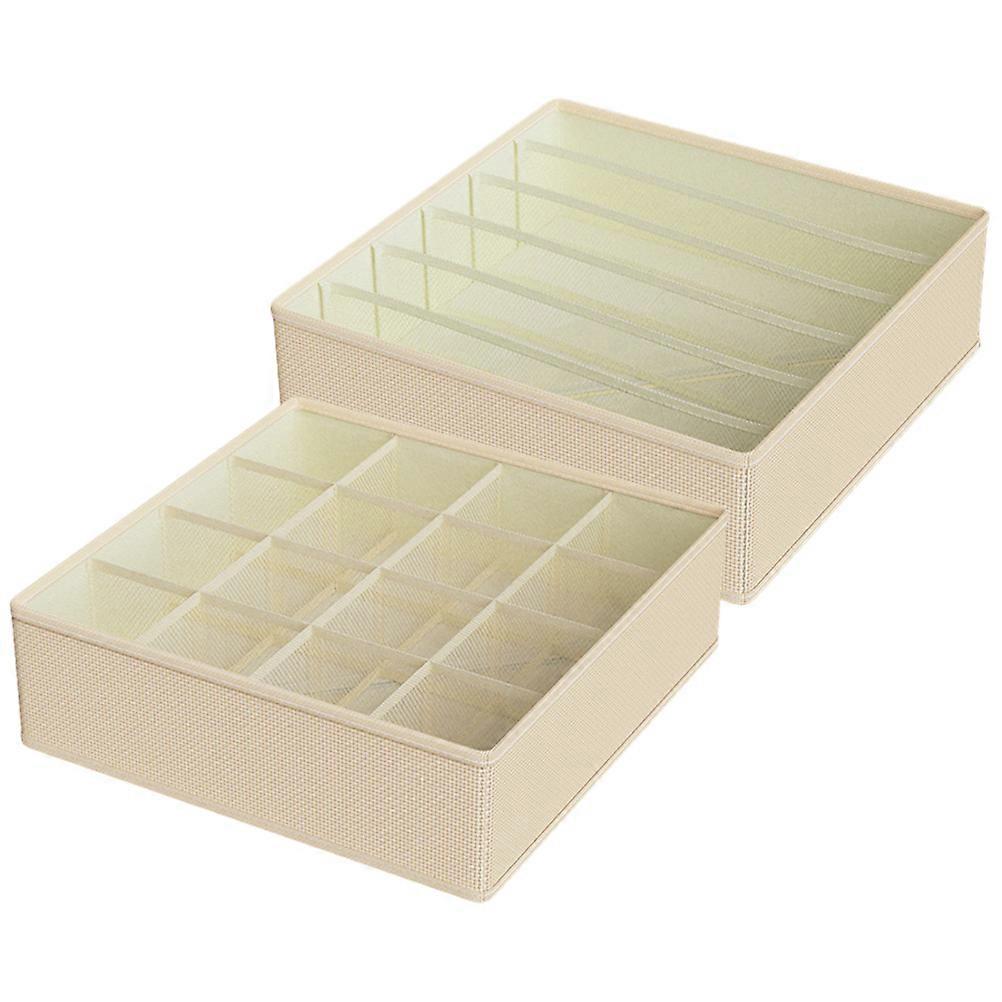 Drawer Organizer Underwear Storage for Bras Socks 4Sets Beige