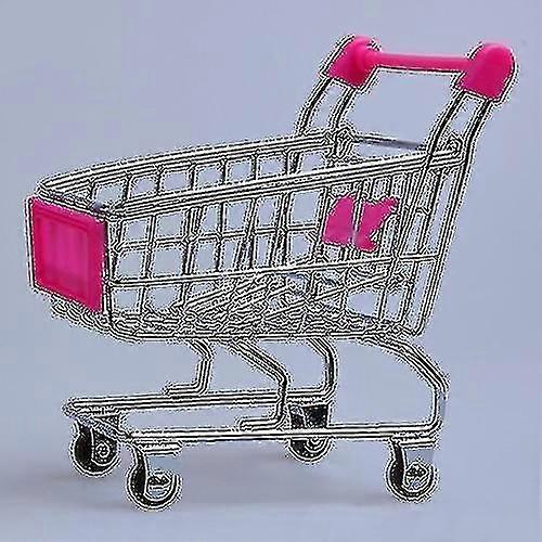 Compact Supermarket Hand Trolley for Decorative Desktop Storage