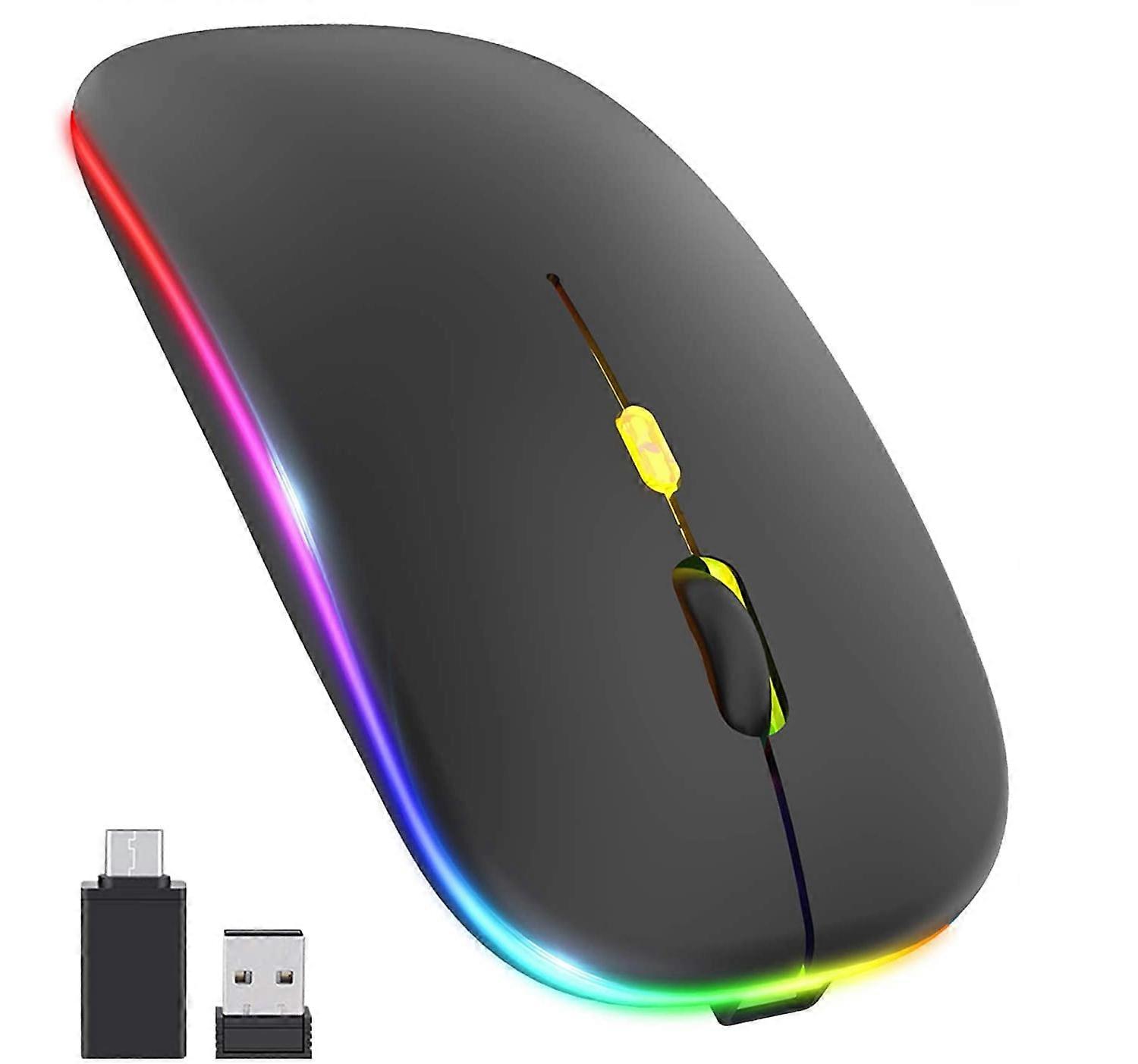 Wireless Mouse Rechargeable Slim Silent 2.4G Portable Mobile Optical USB Type~c Receiver Notebook Laptop Computer Desktop