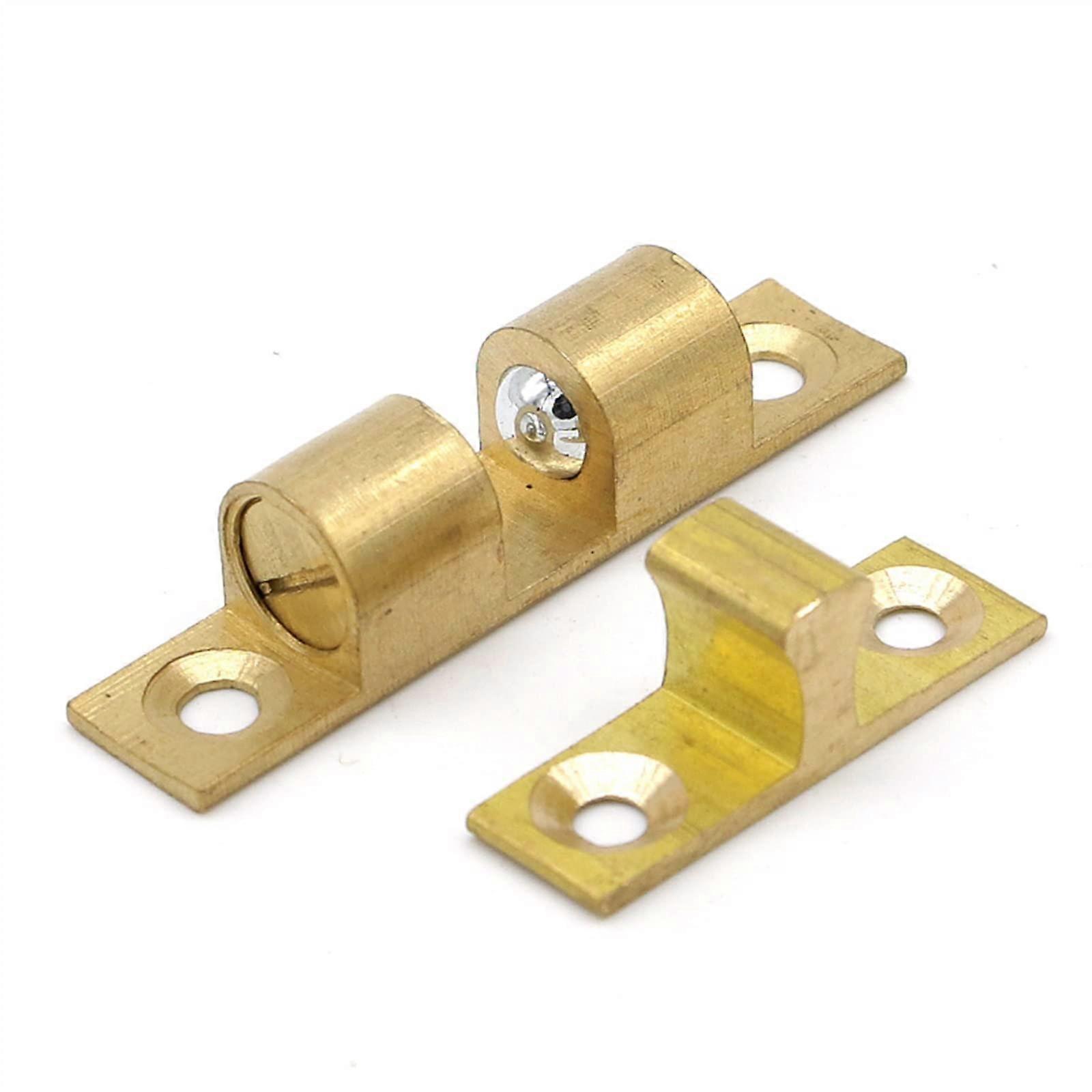 Solid Brass Cabinet Door Latch 60mm Quiet Ball Catch for Closet Cupboard Secure Easy Install