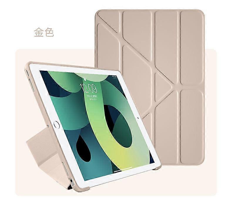 Case For Ipad Pro 2022 10 Earth Gold Multi-function Folding Solid Color
