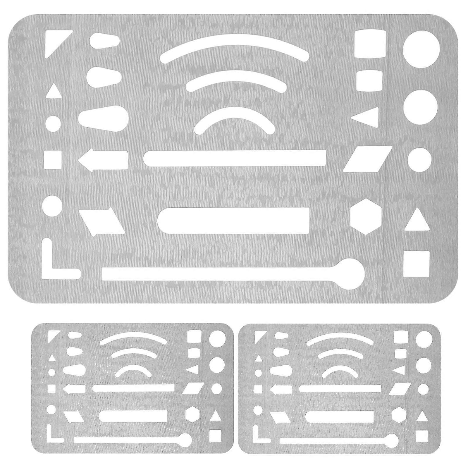 Craft Drawing Drafting Tool Erasing Shield Template Drawing Artwork Designing Rounded Corners 3Pcs