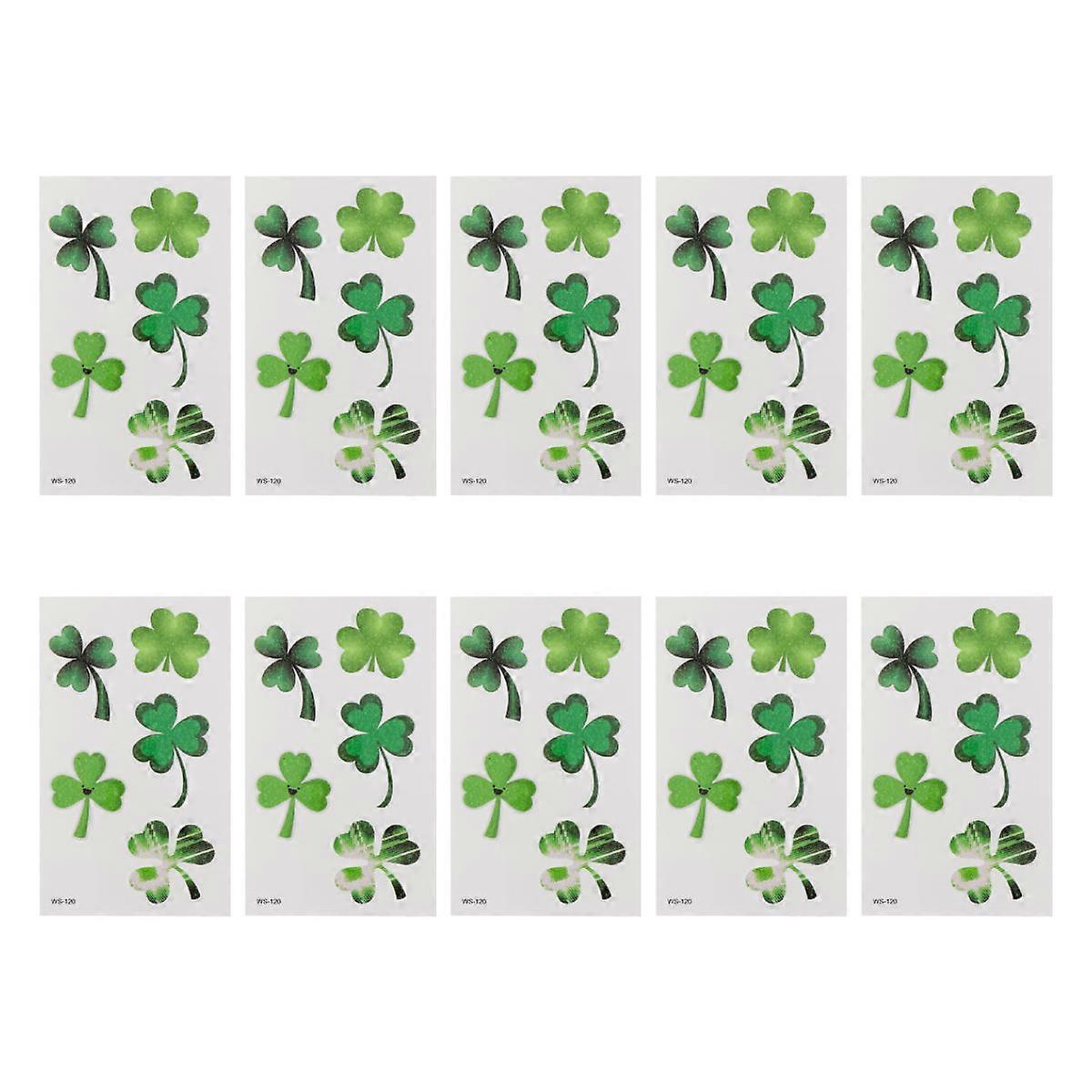 Four-Leaf Pattern Stickers Temporary Stickers for Decoration 10 Sheets