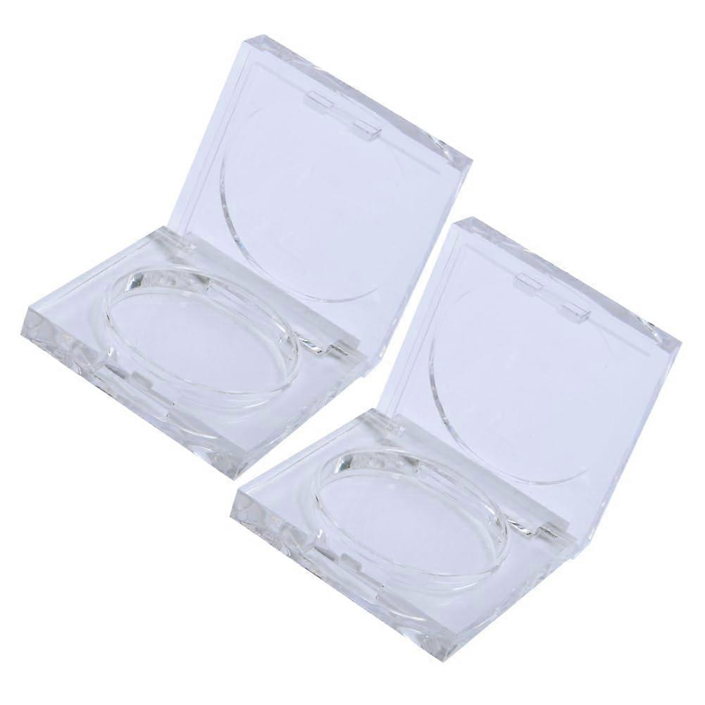 2 Pack Clear Empty Powder Case 39.6mm Refillable Cosmetic Container for Eyeshadow and Blush Travel