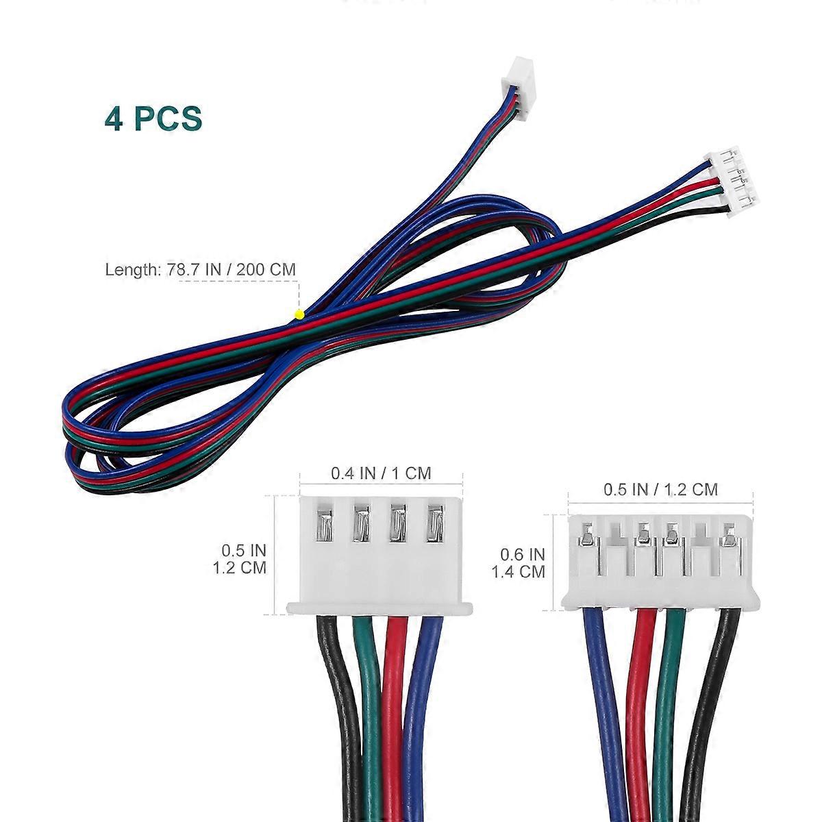Stepper Lead Wire for 3D Printer Accessories with 4 Pin Connection 2Pcs