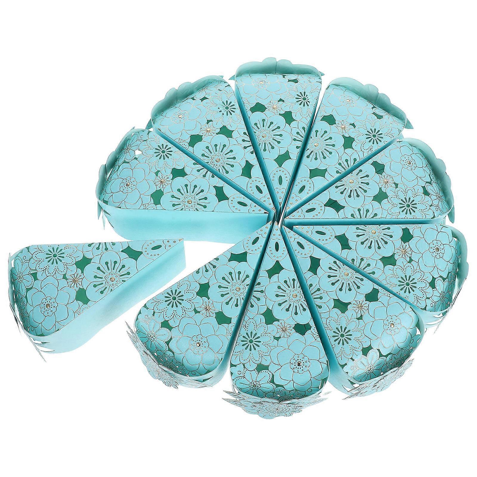 Creative Candy Box Blue for Cake Holding 10Pcs Triangle Cake Package