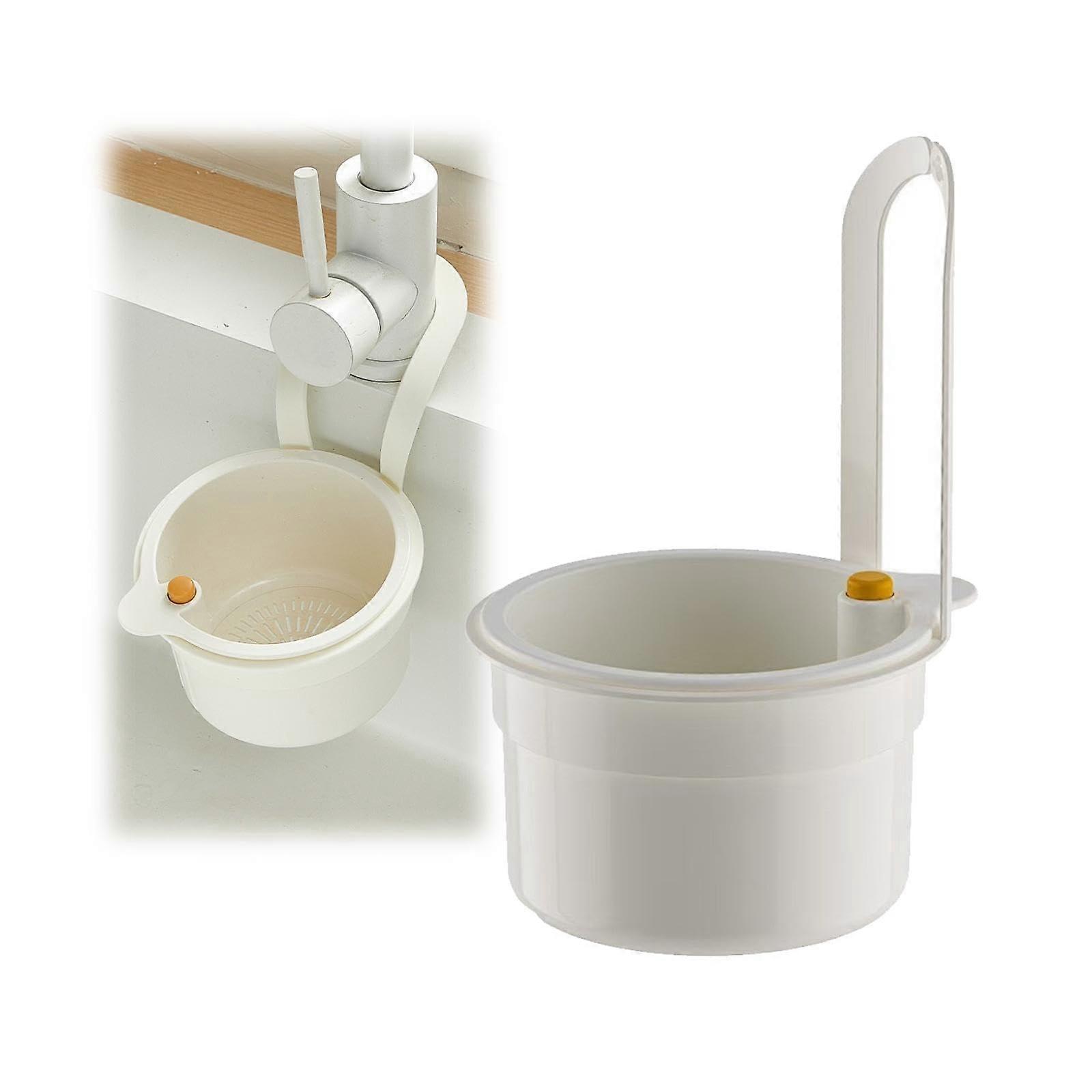 Sink Hanging Basket Kitchen Faucet Strainer SpaceSaving Mesh Organizer White