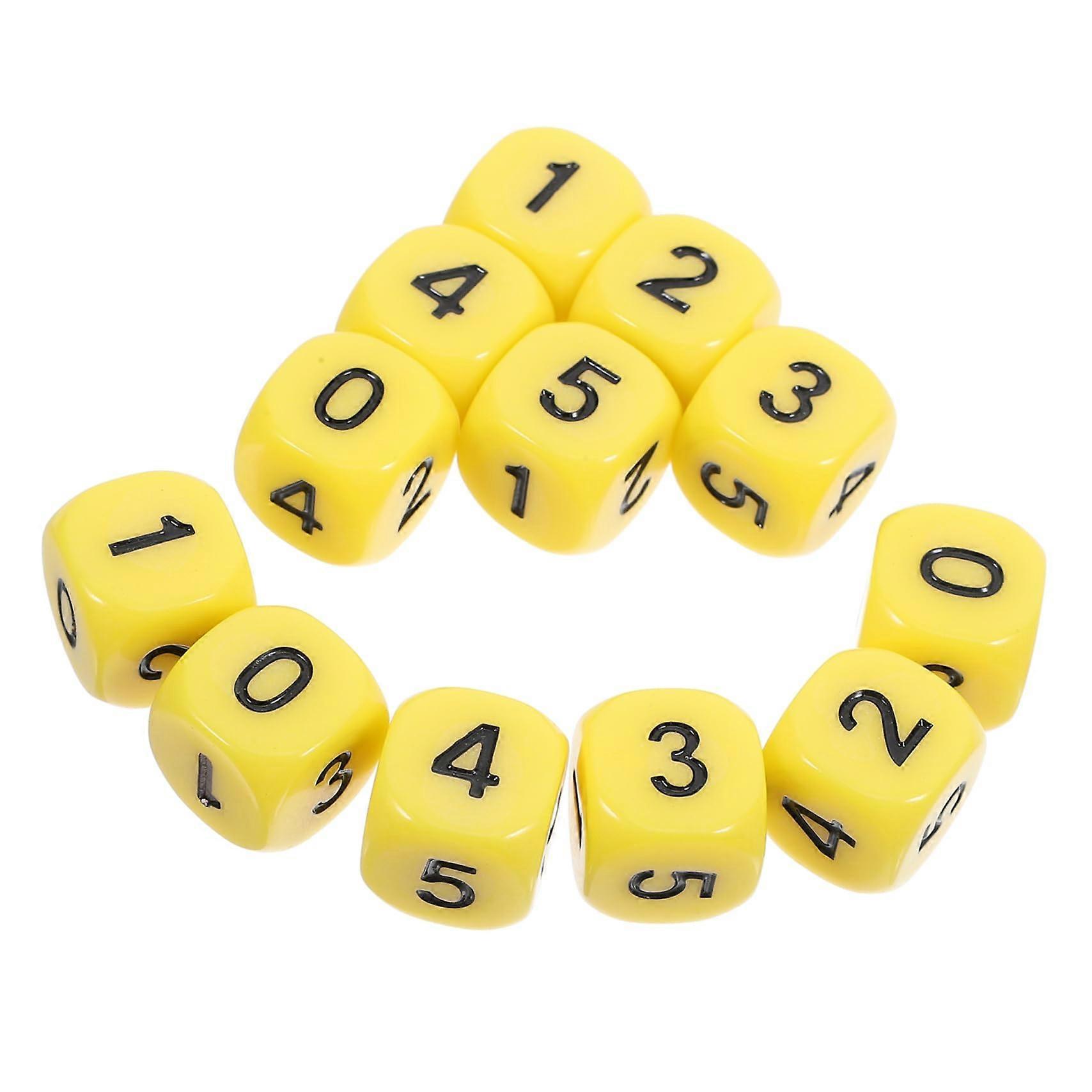 12 Piece Dice Set for Board Games and Math Learning, Six Sided Party Entertainment Props