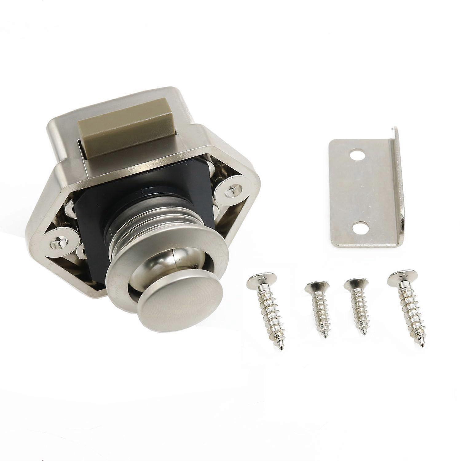 RV Cabinet Latch with Keyless Locking, Corrosion Resistant Push Button Drawer Lock for Boat