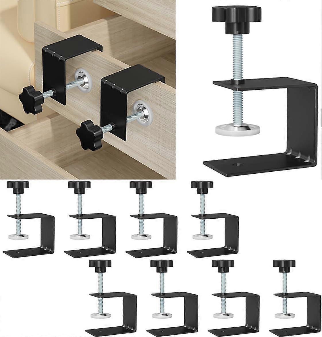 Drawer Installation Clips Cabinet Hardware Jig Adjustable Panel Clamp Set 8pcs Steel Secure Grip