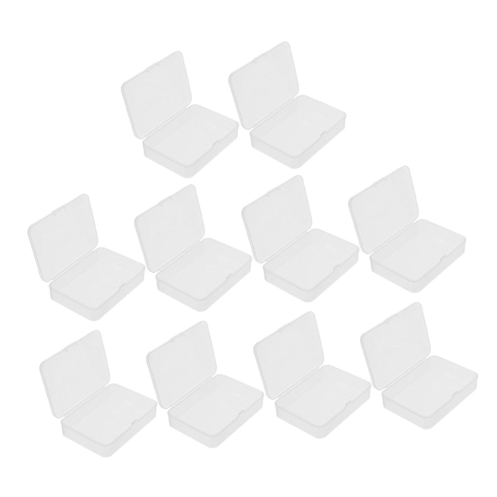Plastic Card Storage Box 10pcs Clear Trading Card Organizer with Secure Snap Closure