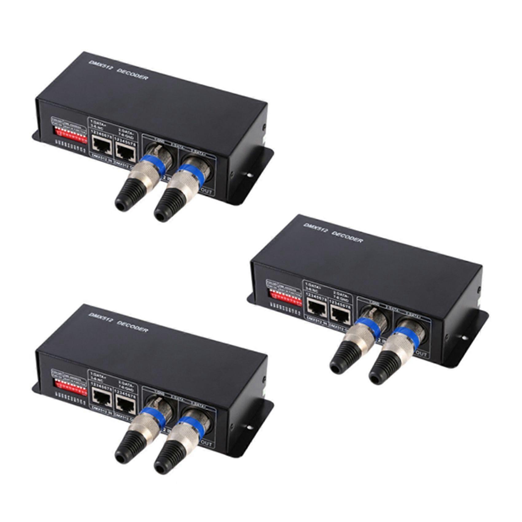 3X 3CH DC12-24V RGBW DMX 512 Decoder LED Controller RGB LED DMX512 Decoder, DMX512-3CH