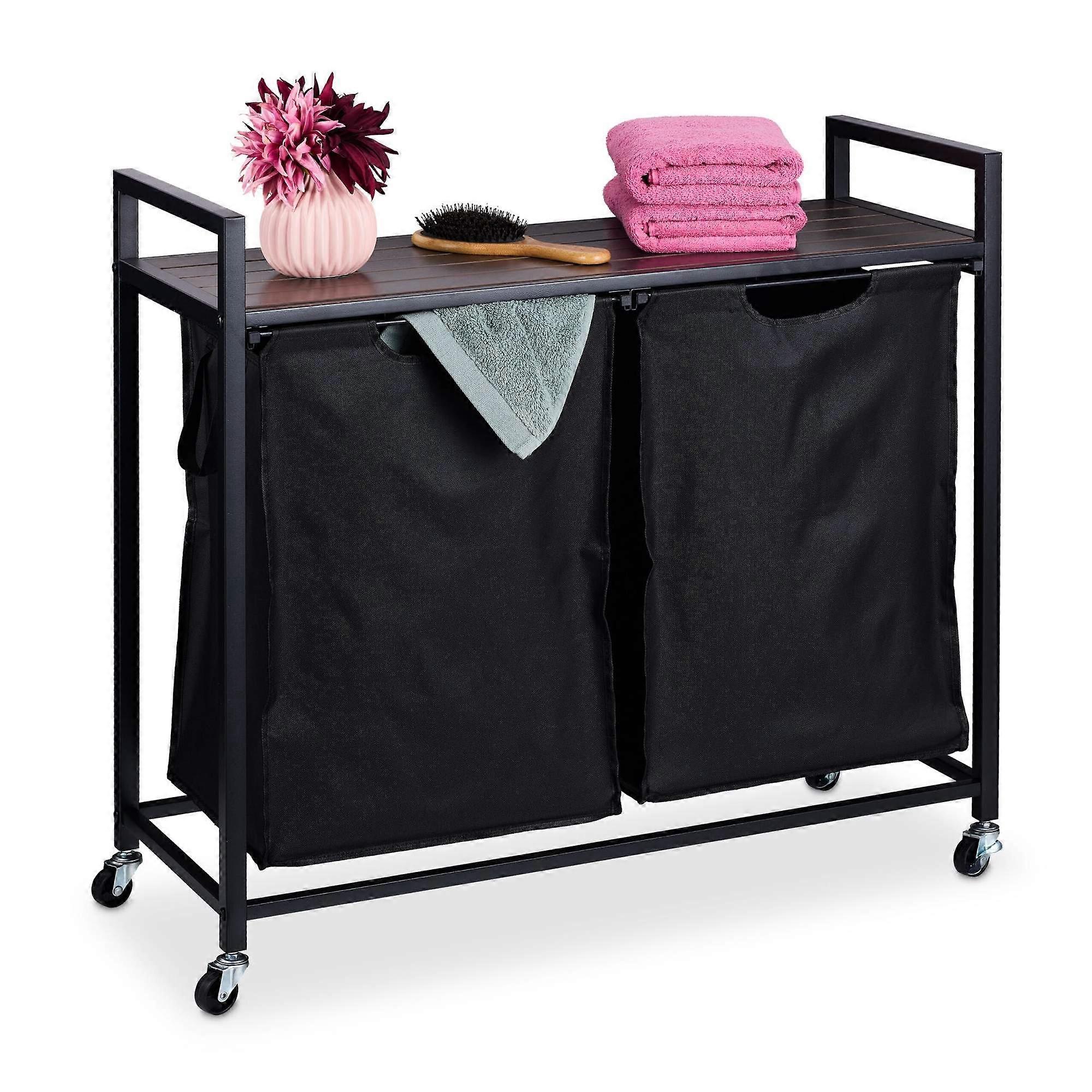 Laundry basket rack with shelf